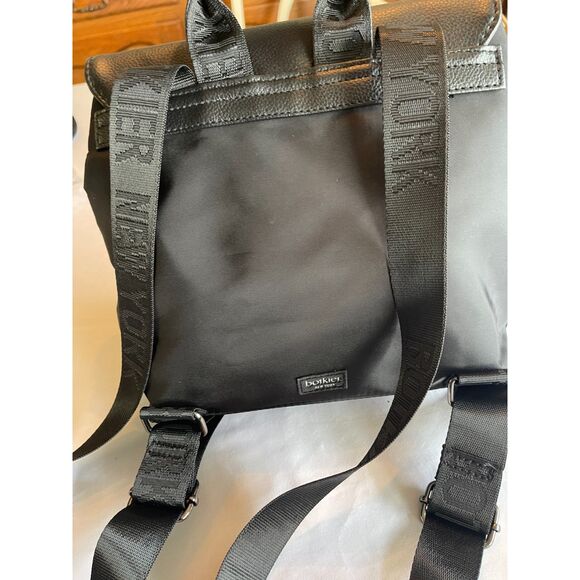 Botkier NY Mini Trigger Nylon Black Backpack Double Zipper Bag ~Excellent! main image 10
